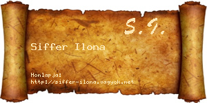 Siffer Ilona névjegykártya